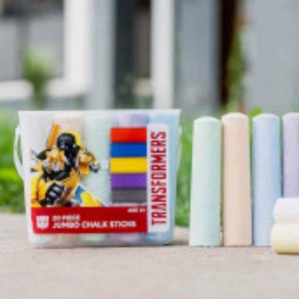 Transformers Jumbo Sidewalk Chalk Tub 20 Sticks by Hasbro